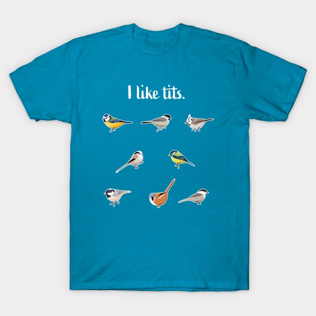 Blue Tit, Great tit & more birds | Funny birdwatching Gift T-Shirt by qwertydesigns